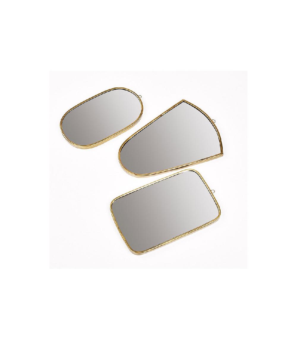 Wadiga Set De 3 Miroirs Muraux Laiton Or Antique