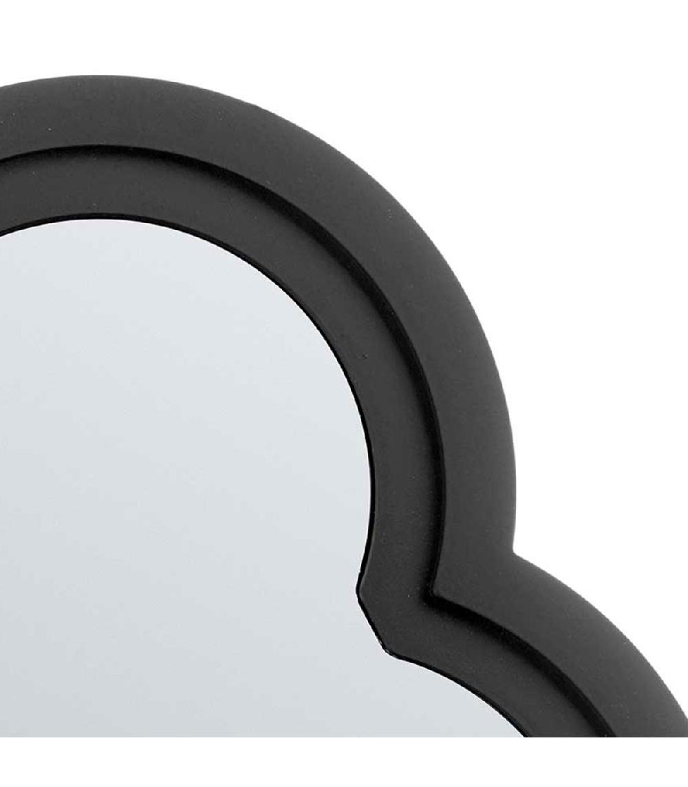 Wadiga Set De 3 Miroirs Noirs Fleurs 26x26x2.5cm