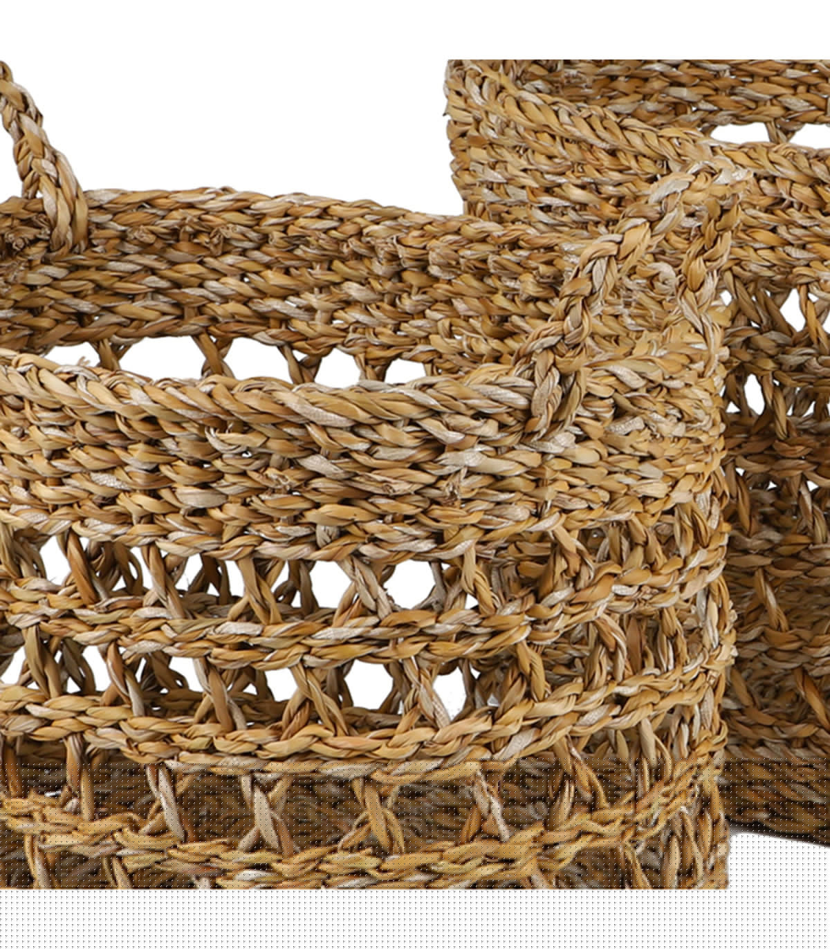 Wadiga Set De 3 Paniers Tressés En Jacinthe D'eau