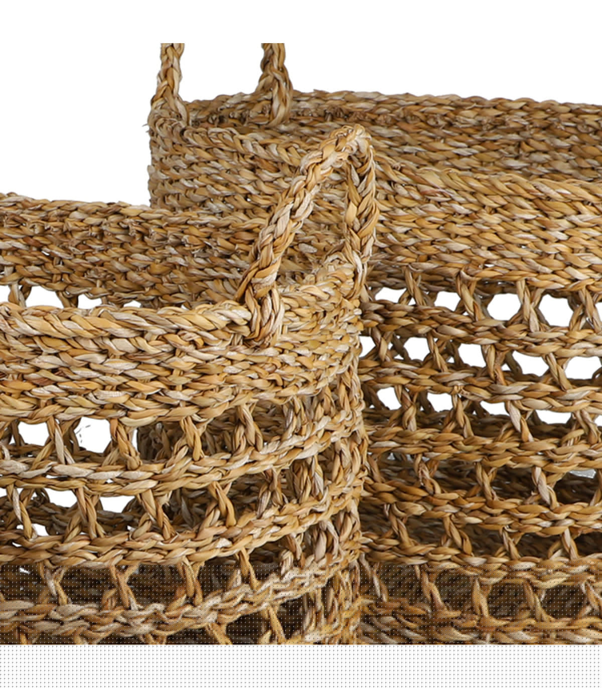 Wadiga Set De 3 Paniers Tressés En Jacinthe D'eau