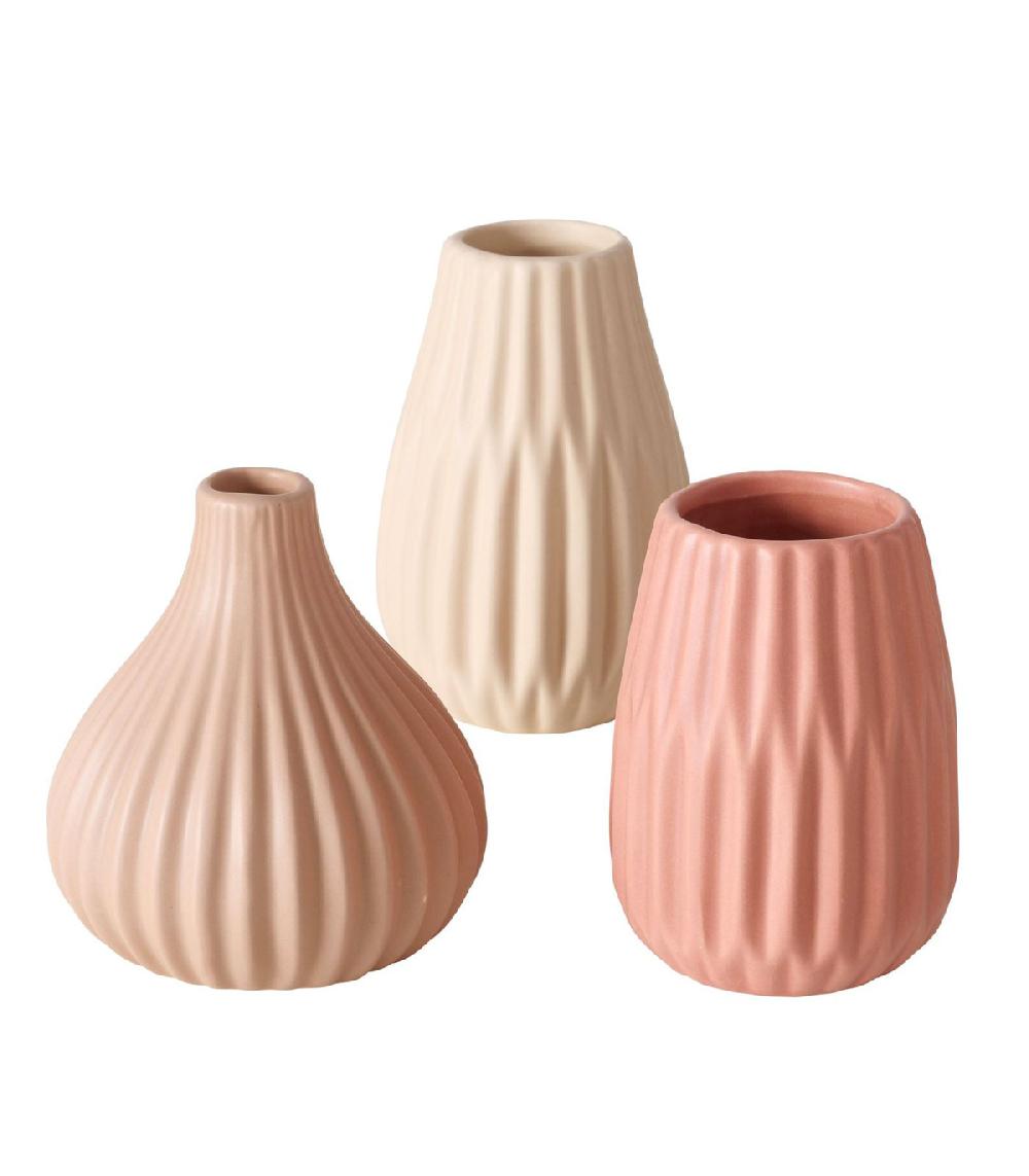 wadiga Set de 3 petits vases design rose pastel