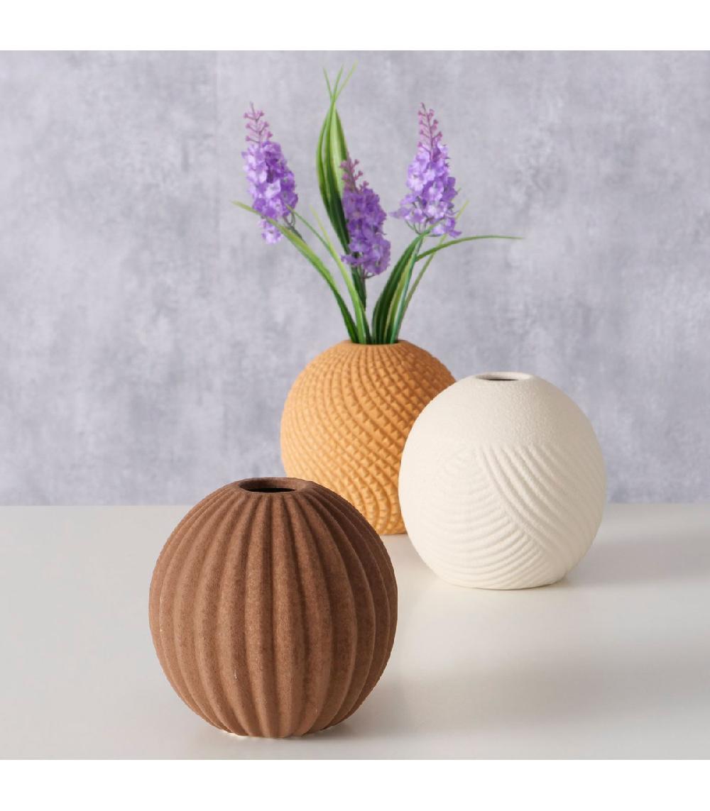 Wadiga Set De 3 Petits Vases En Céramique Ronds