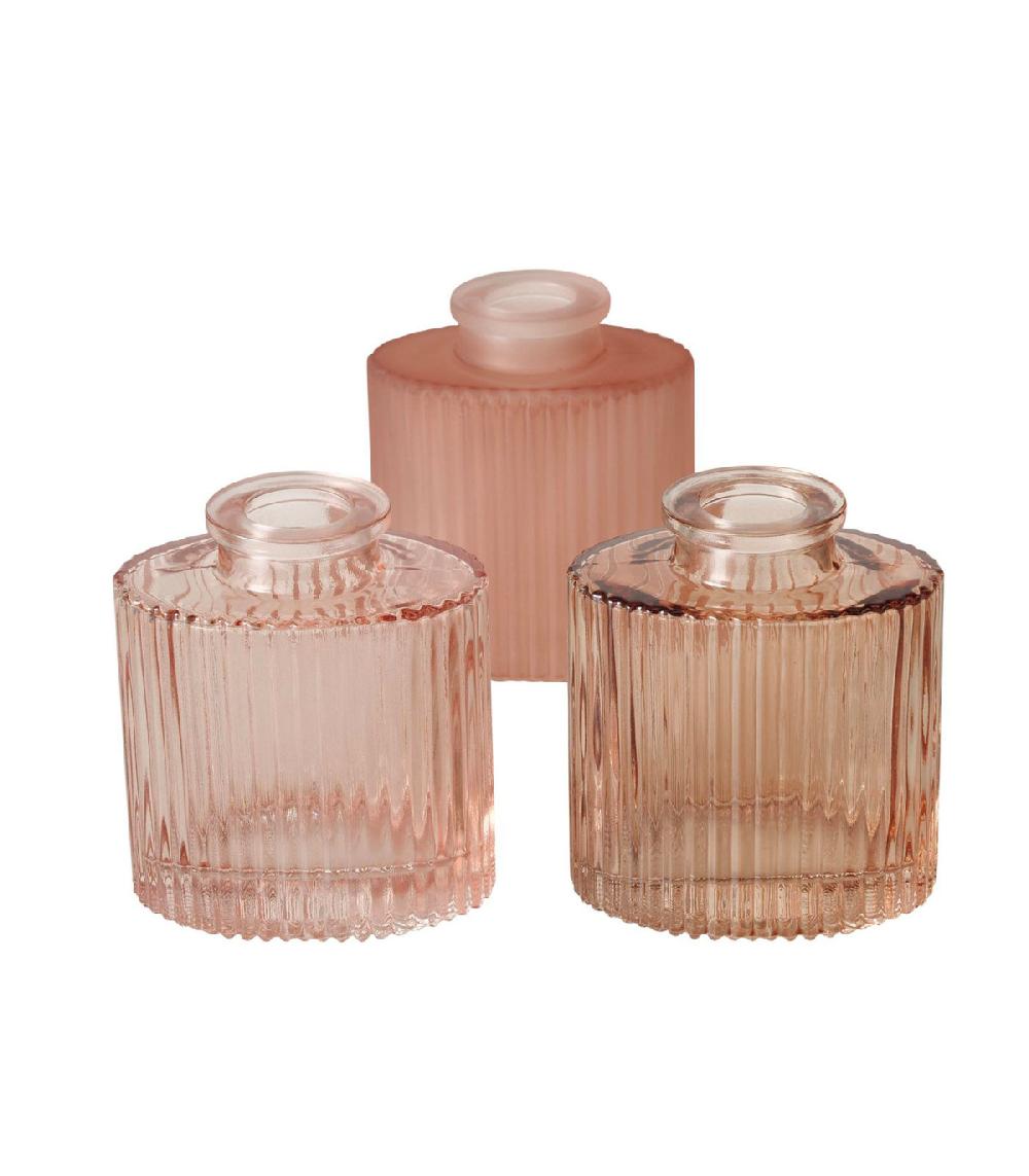 wadiga Set de 3 petits vases en verre strié