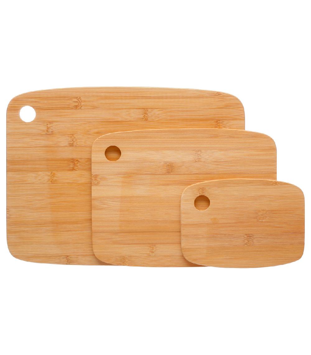wadiga Set de 3 planches à découper en bambou