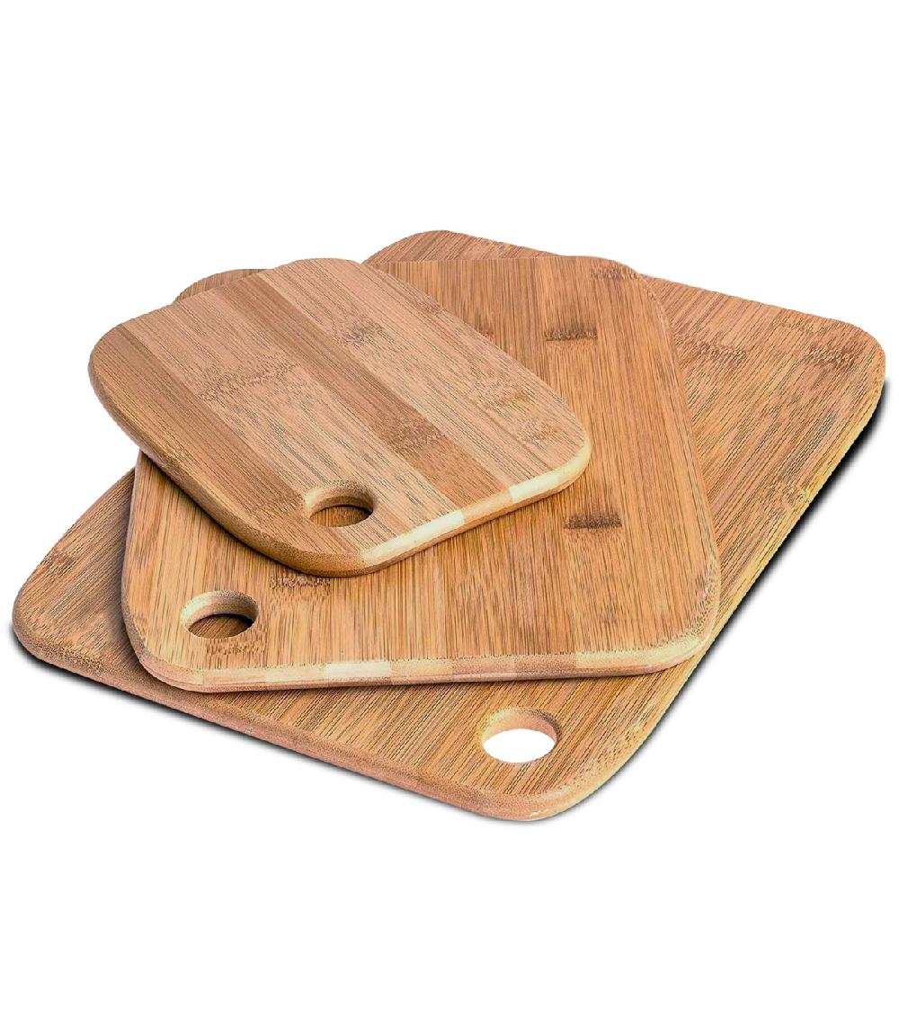 wadiga Set de 3 planches à découper en bambou