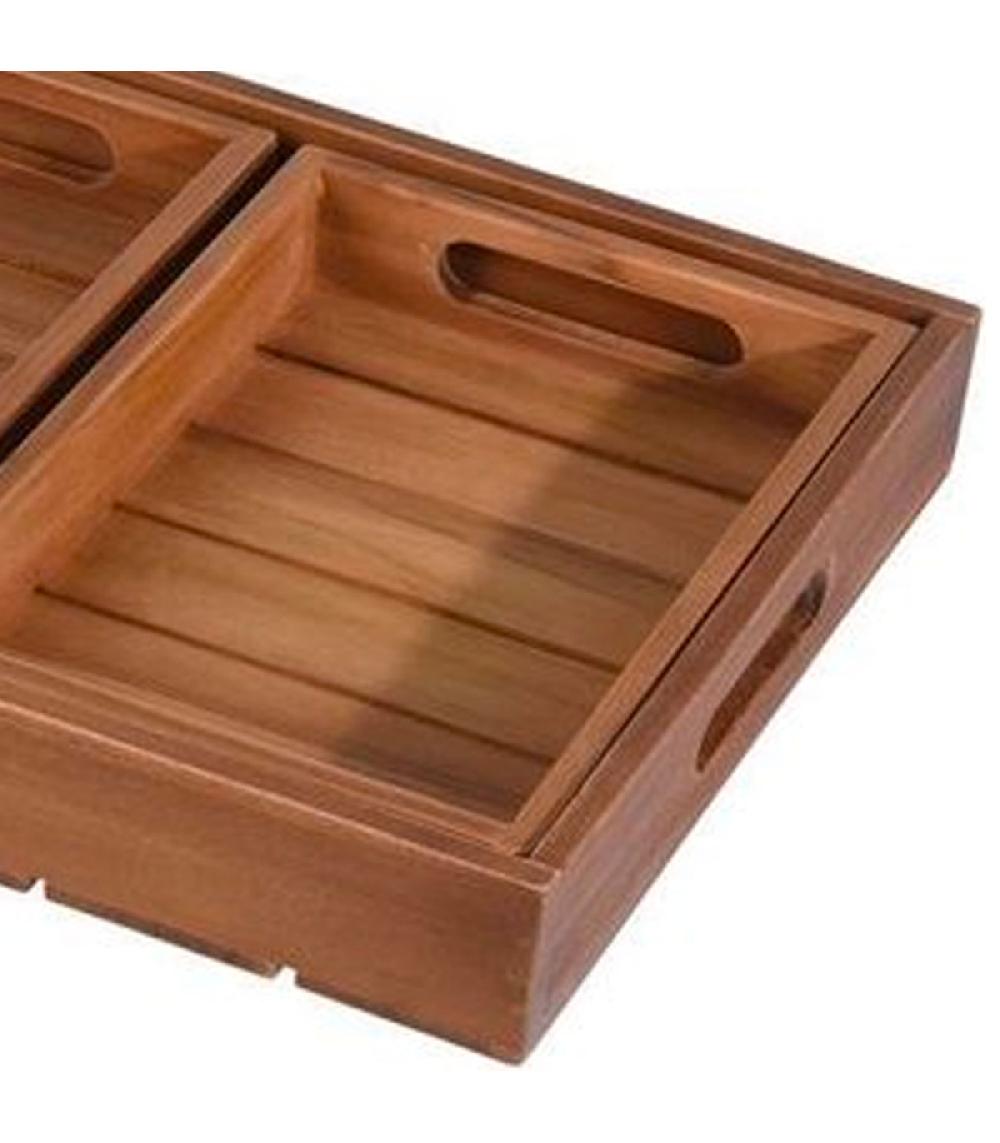 Wadiga Set De 3 Plateaux De Service En Teck