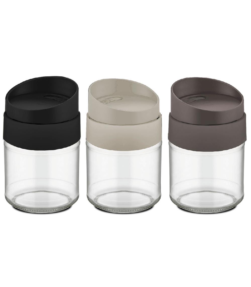 wadiga Set de 3 pots à épices en verre 212ml