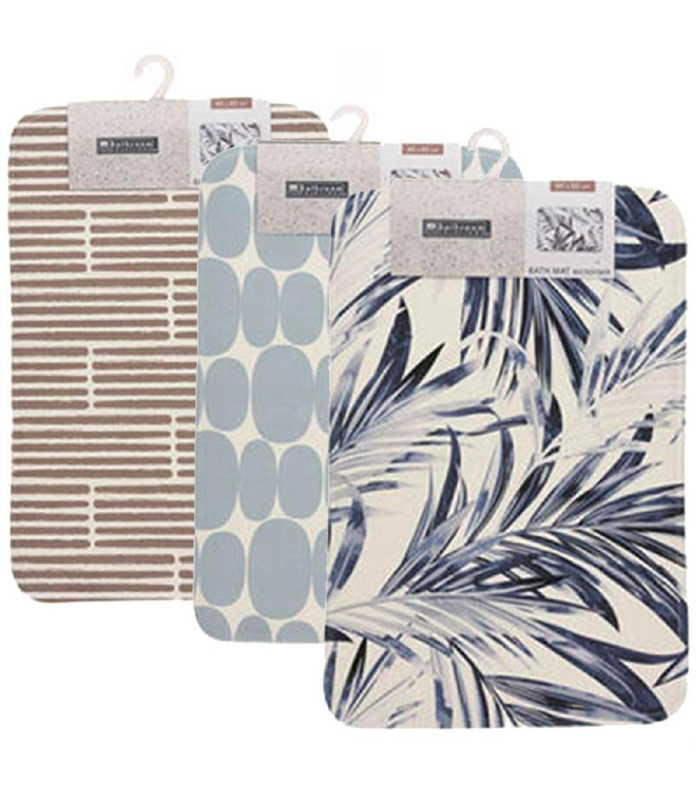 wadiga Set de 3 tapis de bain microfibre 60x40cm