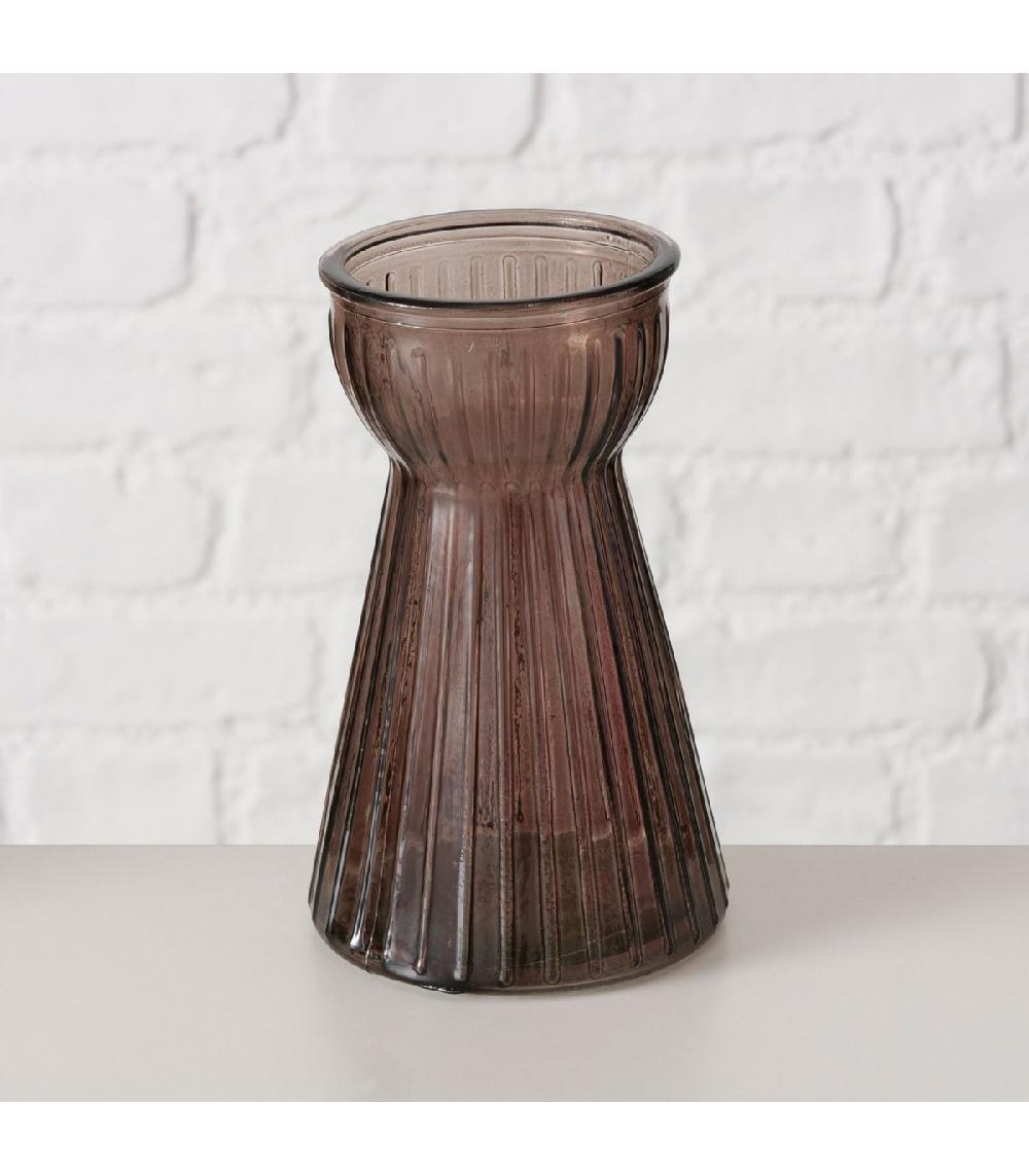 Wadiga Set De 3 Vases En Verre Marron 9x9x15cm