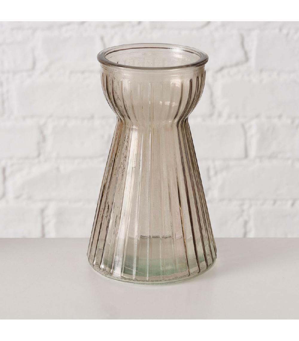 Wadiga Set De 3 Vases En Verre Marron 9x9x15cm