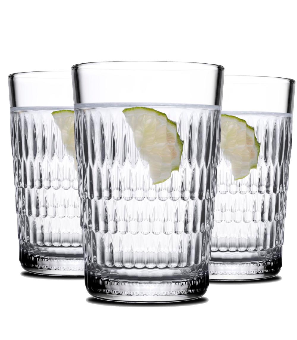 wadiga Set de 3 verres à eau en verre rain 35cl