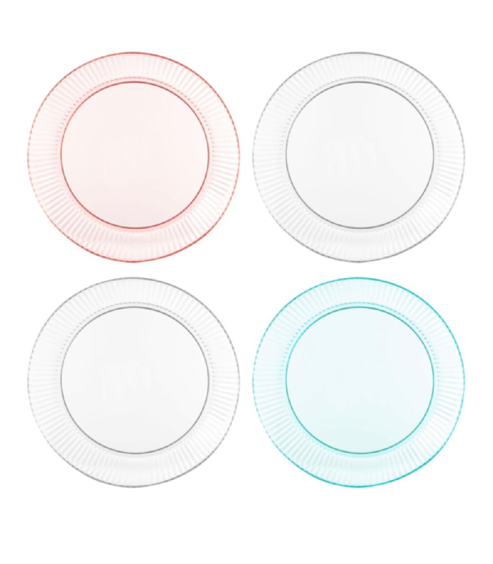 wadiga Set de 4 assiettes multicolores pique nique