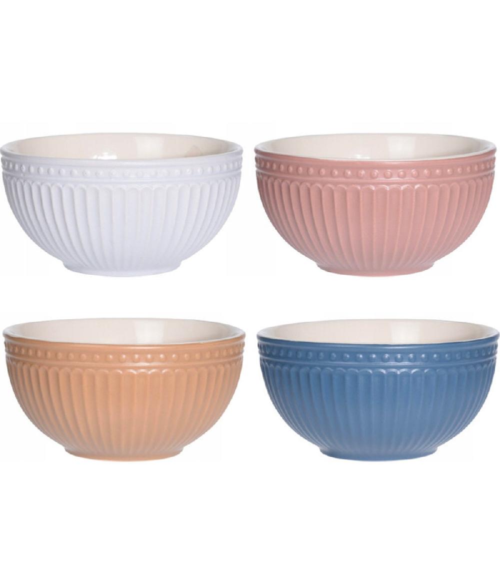 wadiga Set de 4 bols en céramique multicolores