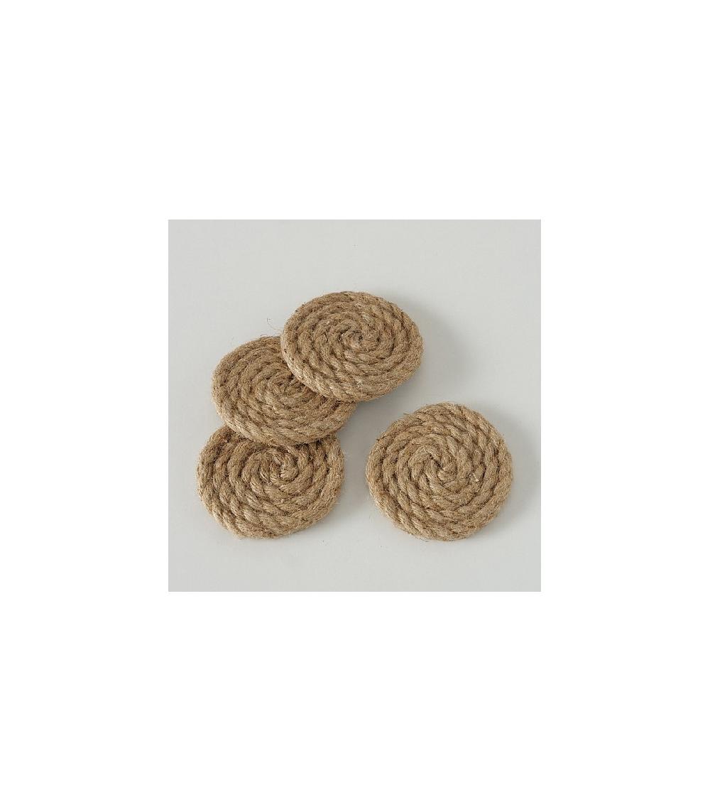 Wadiga Set De 4 Dessous De Verres Ronds En Corde