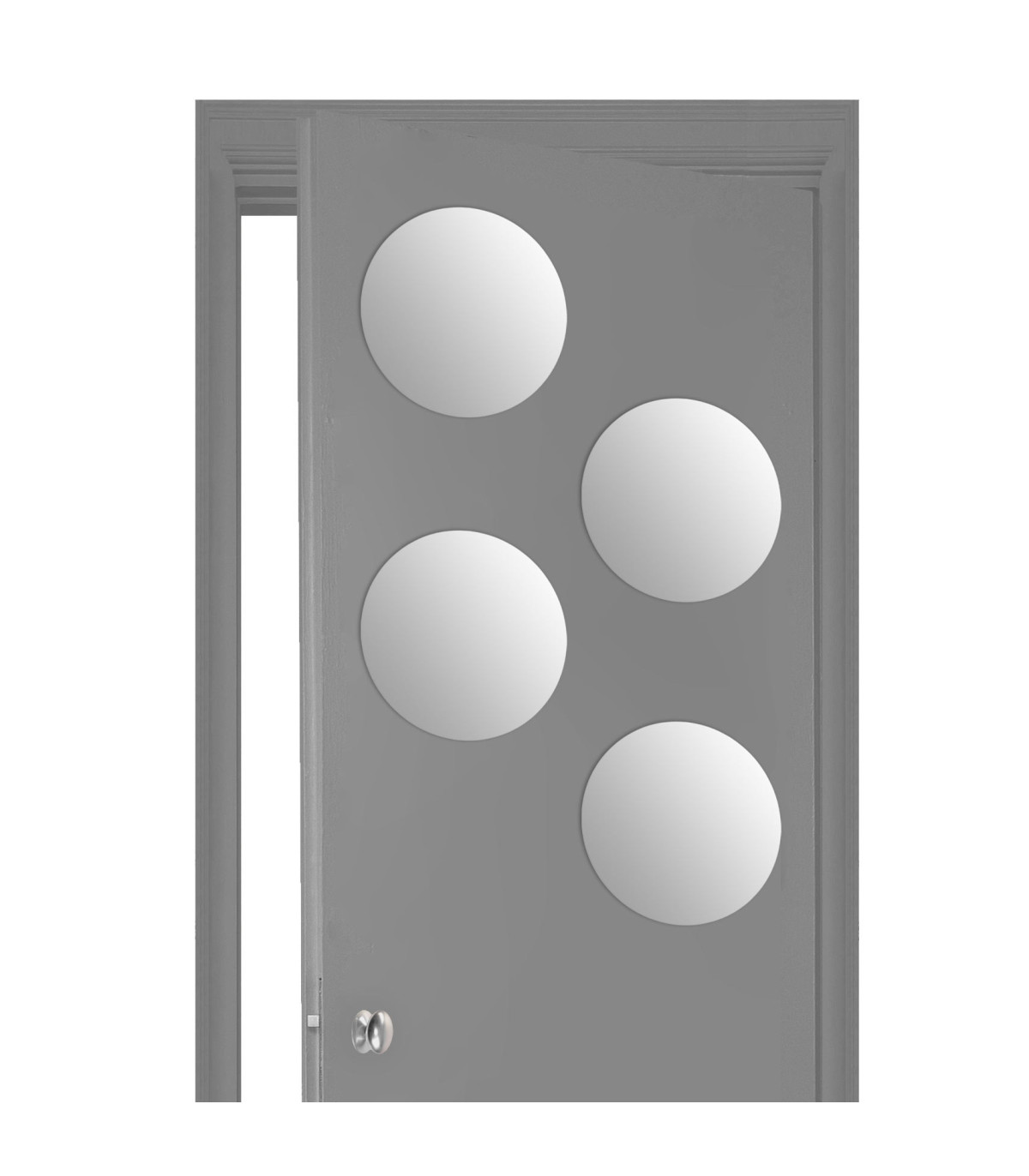 Wadiga Set De 4 Miroirs Ronds Adhésifs - 30x30x0.1cm
