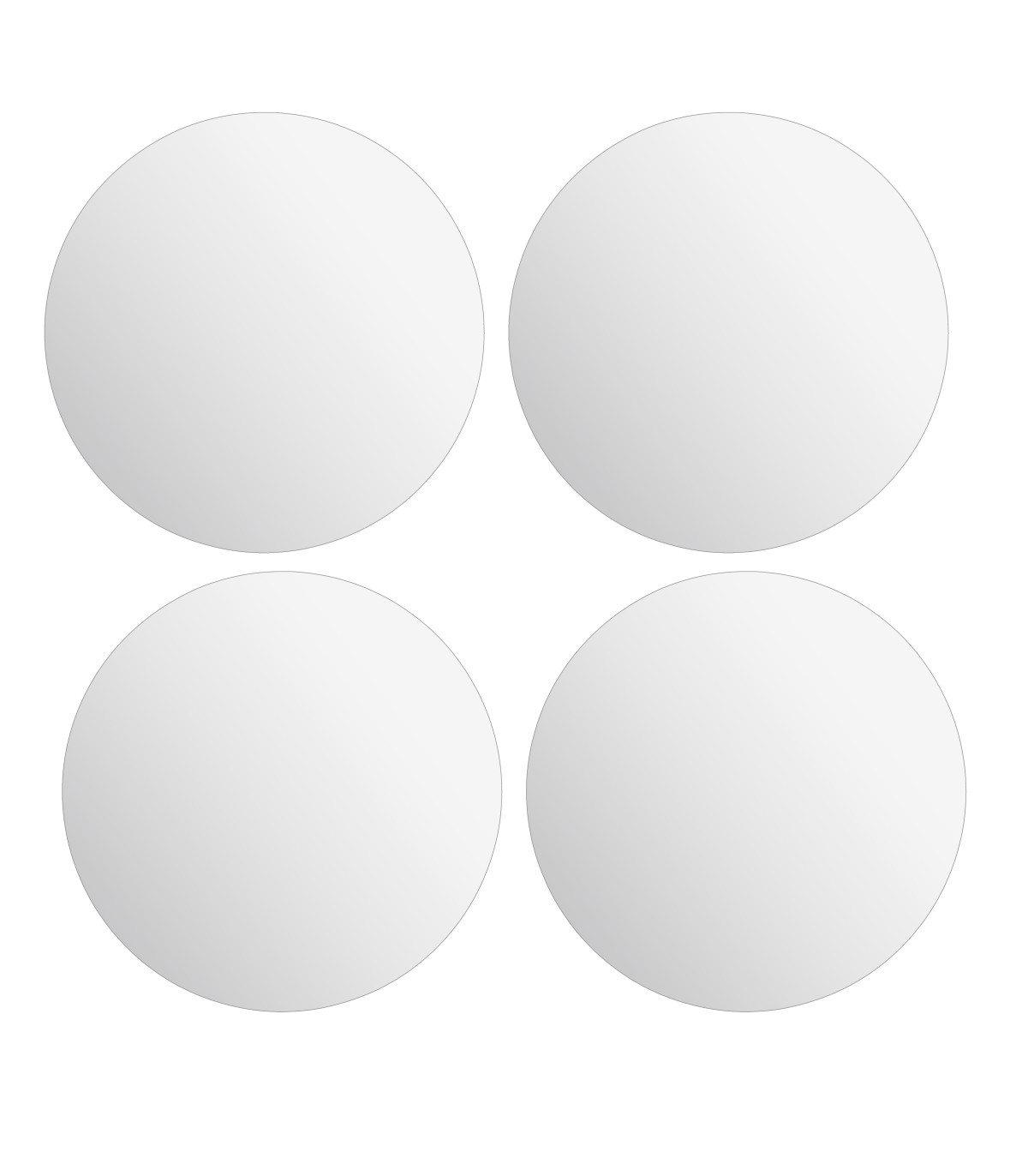 wadiga Set de 4 miroirs ronds adhésifs - 30x30x0.1cm