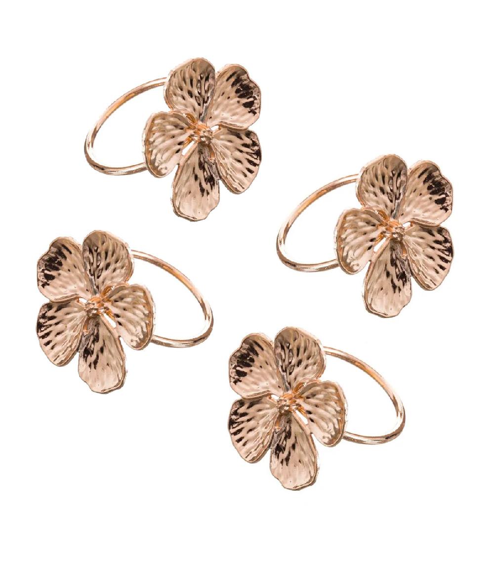 wadiga Set de 4 ronds de serviette dorés