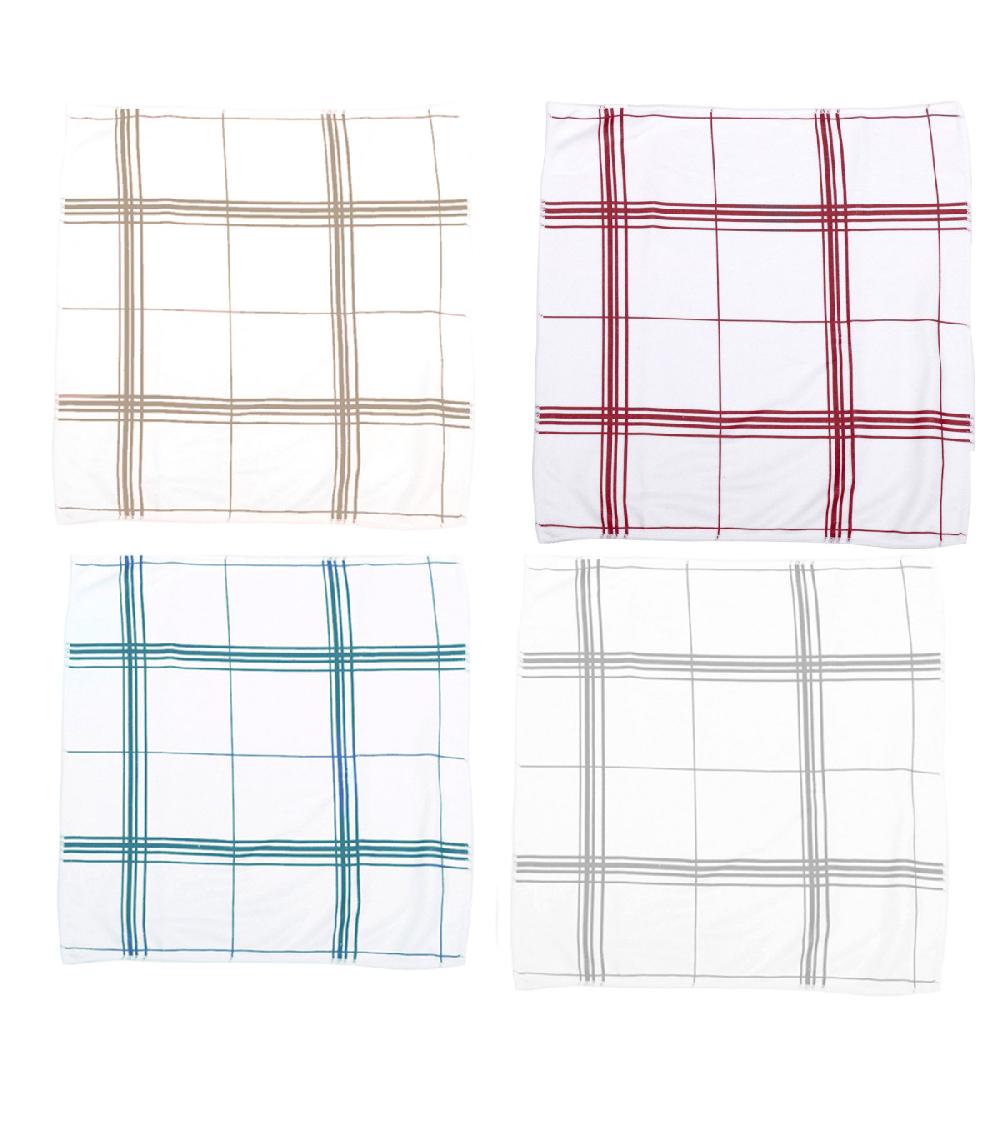 Wadiga Set De 4 Torchons Microfibres Rayés 40x40cm