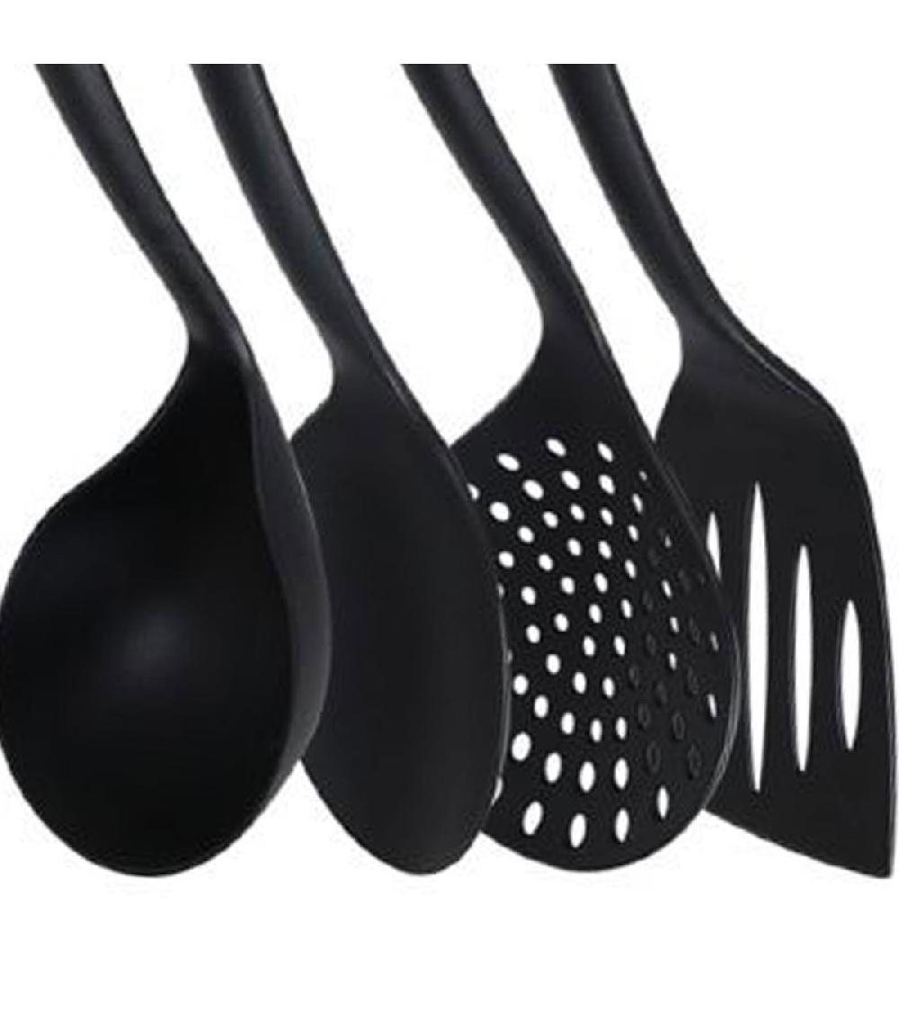 Wadiga Set De 4 Ustensiles De Cuisine Noir