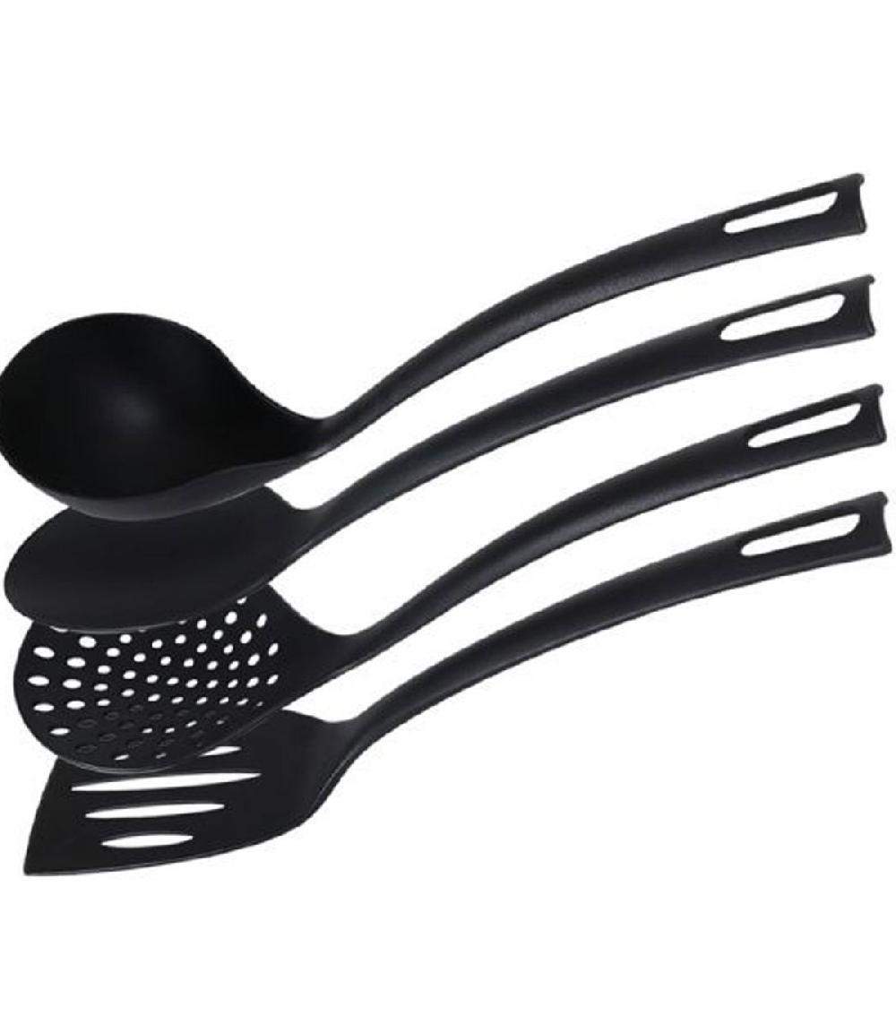 Wadiga Set De 4 Ustensiles De Cuisine Noir