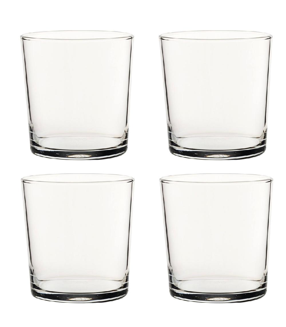 wadiga Set de 4 verres à eau en verre bistrot