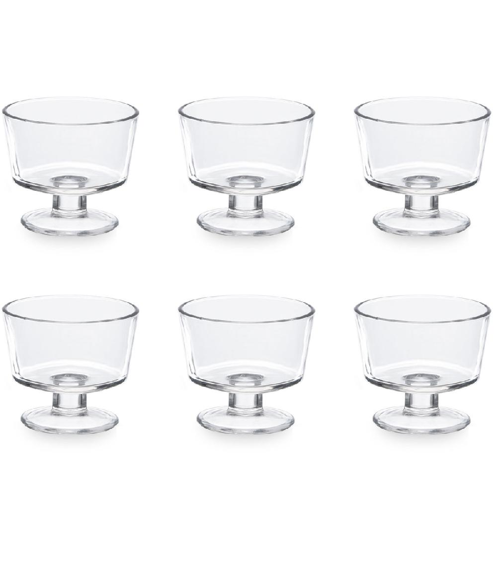 Wadiga Set De 6 Coupes à Glace En Verre 10x10x9cm