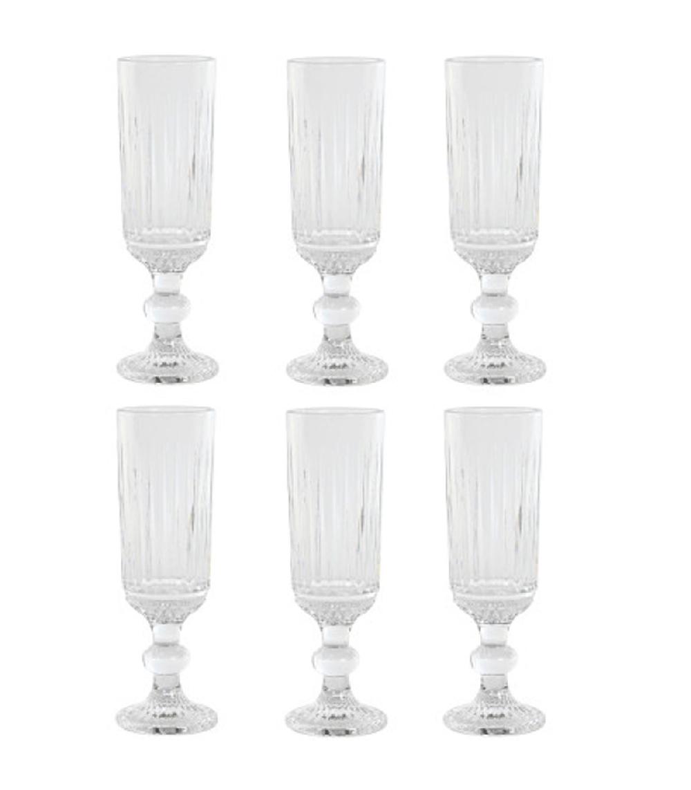 wadiga Set de 6 flûtes à champagne en verre 16cl