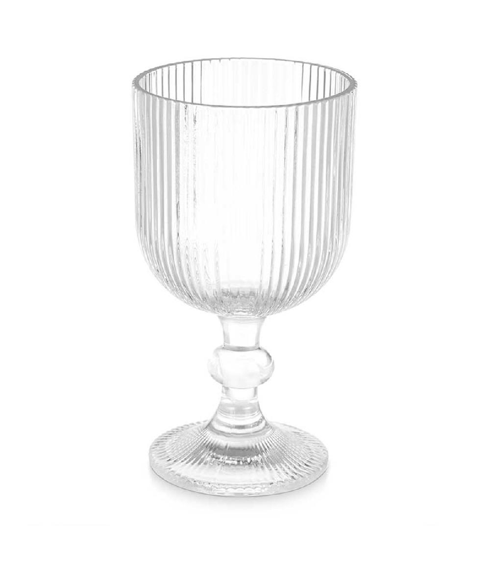 Wadiga Set De 6 Verres à Eau En Verre Strié 37cl