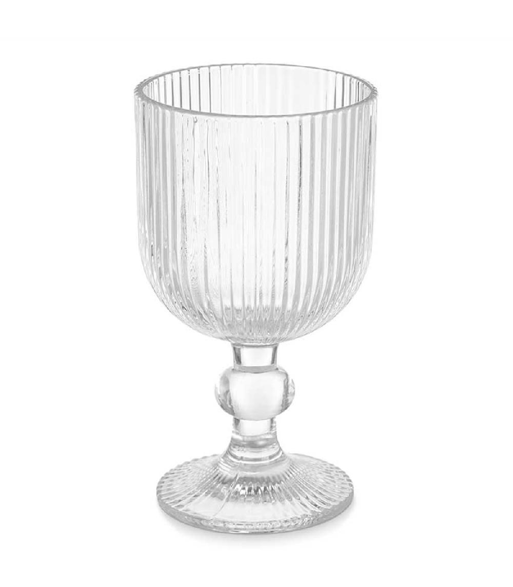 Wadiga Set De 6 Verres à Vin En Verre Strié 26cl