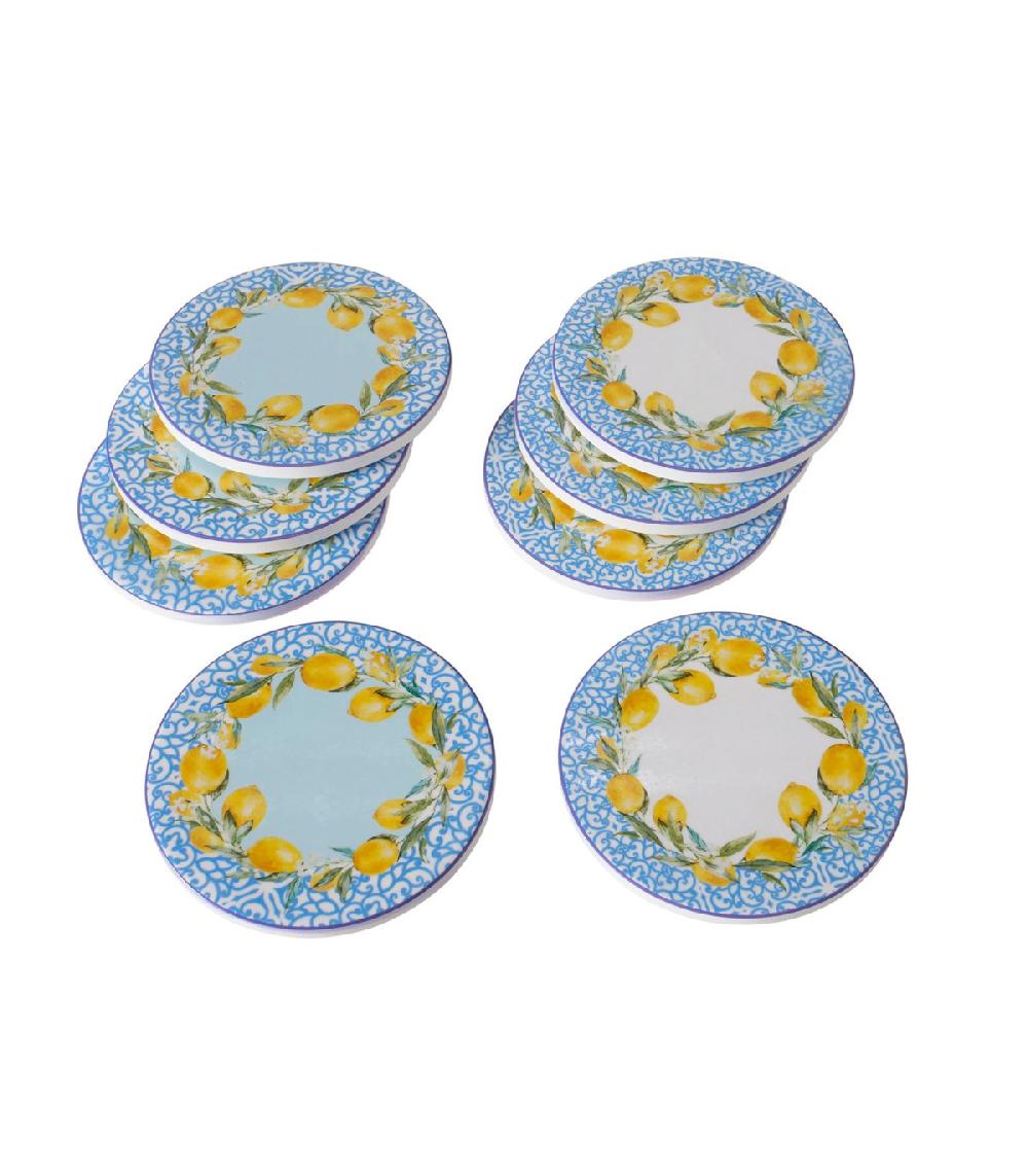 wadiga Set de 8 dessous de verres en céramique