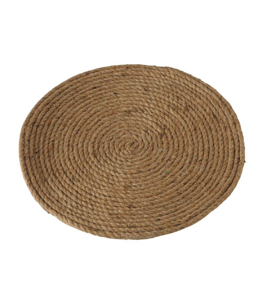 wadiga Set de table en jute rond - diamètre 38cm