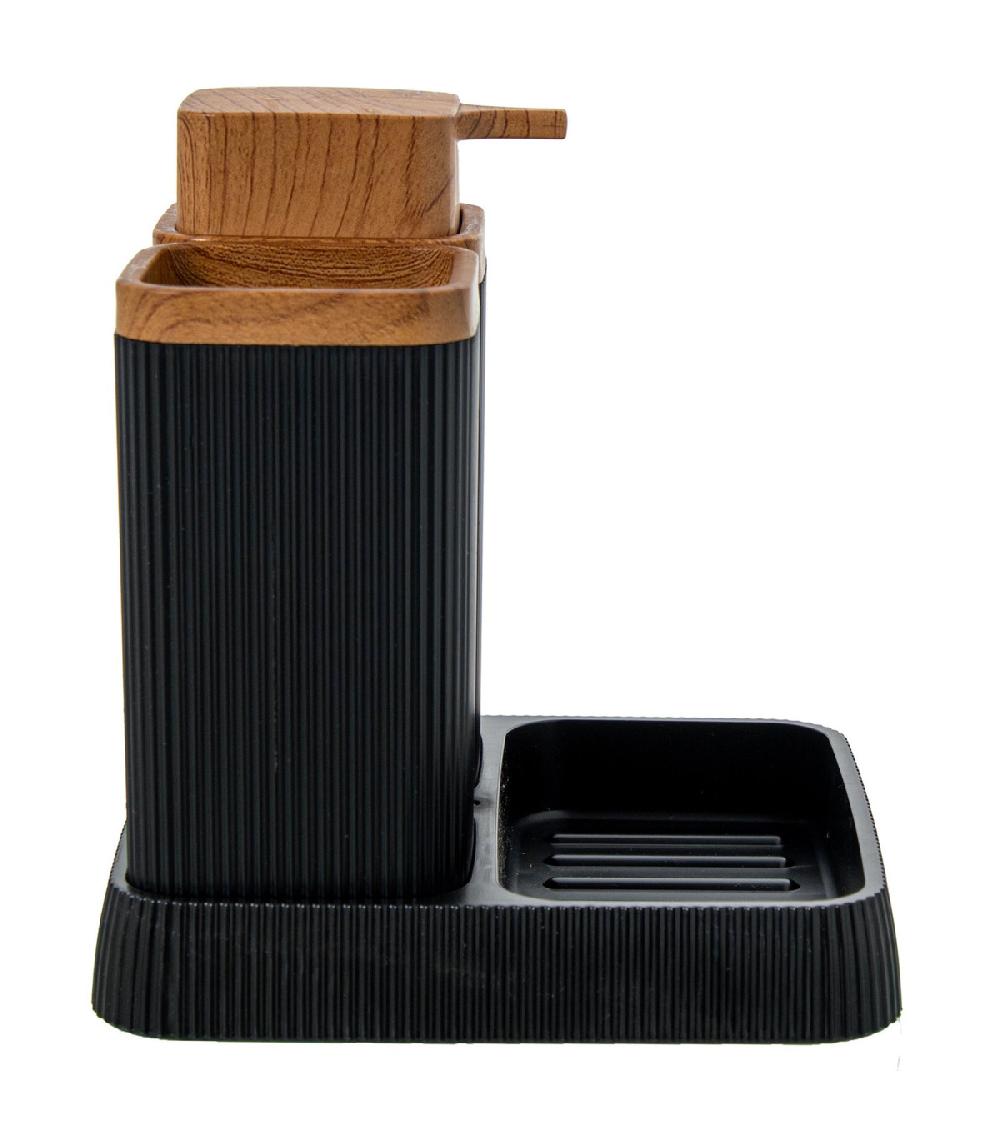 Wadiga Set Salle De Bain Acrylique Noir 15x16x15cm