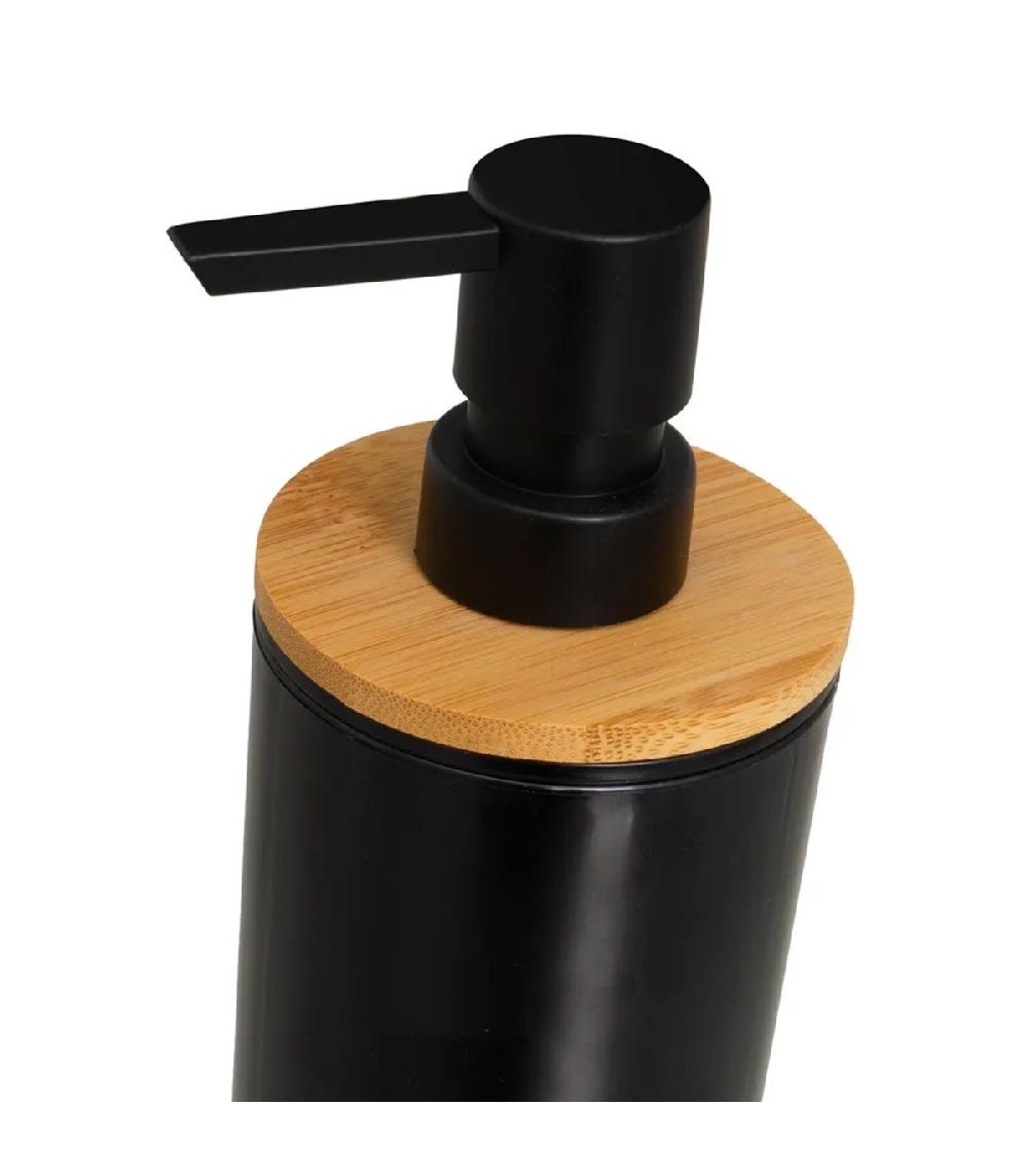 Wadiga Set Salle De Bain Noir Et Bambou - 4 Pièces