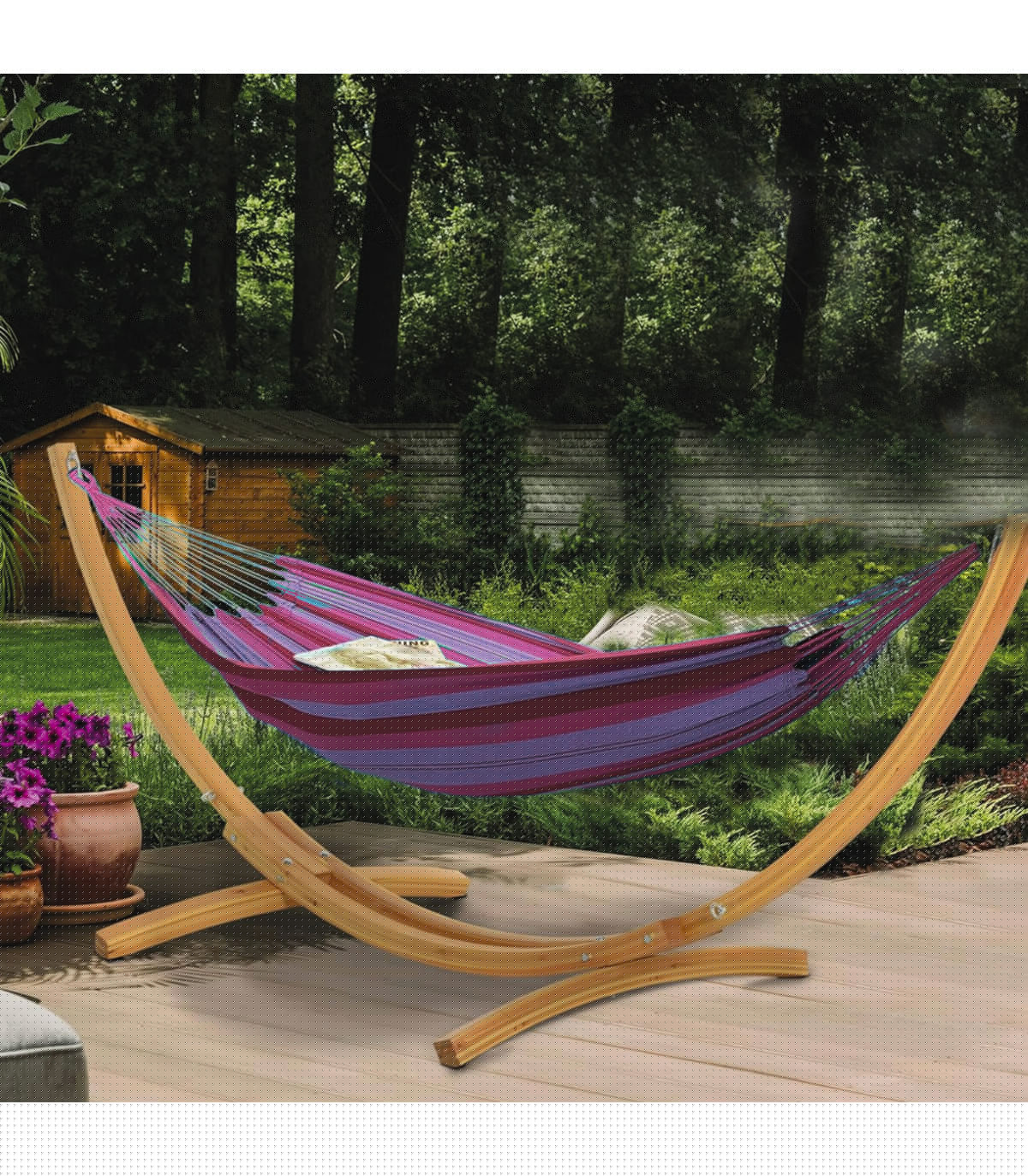 Wadiga Support Hamac En Bois 326x120x120cm