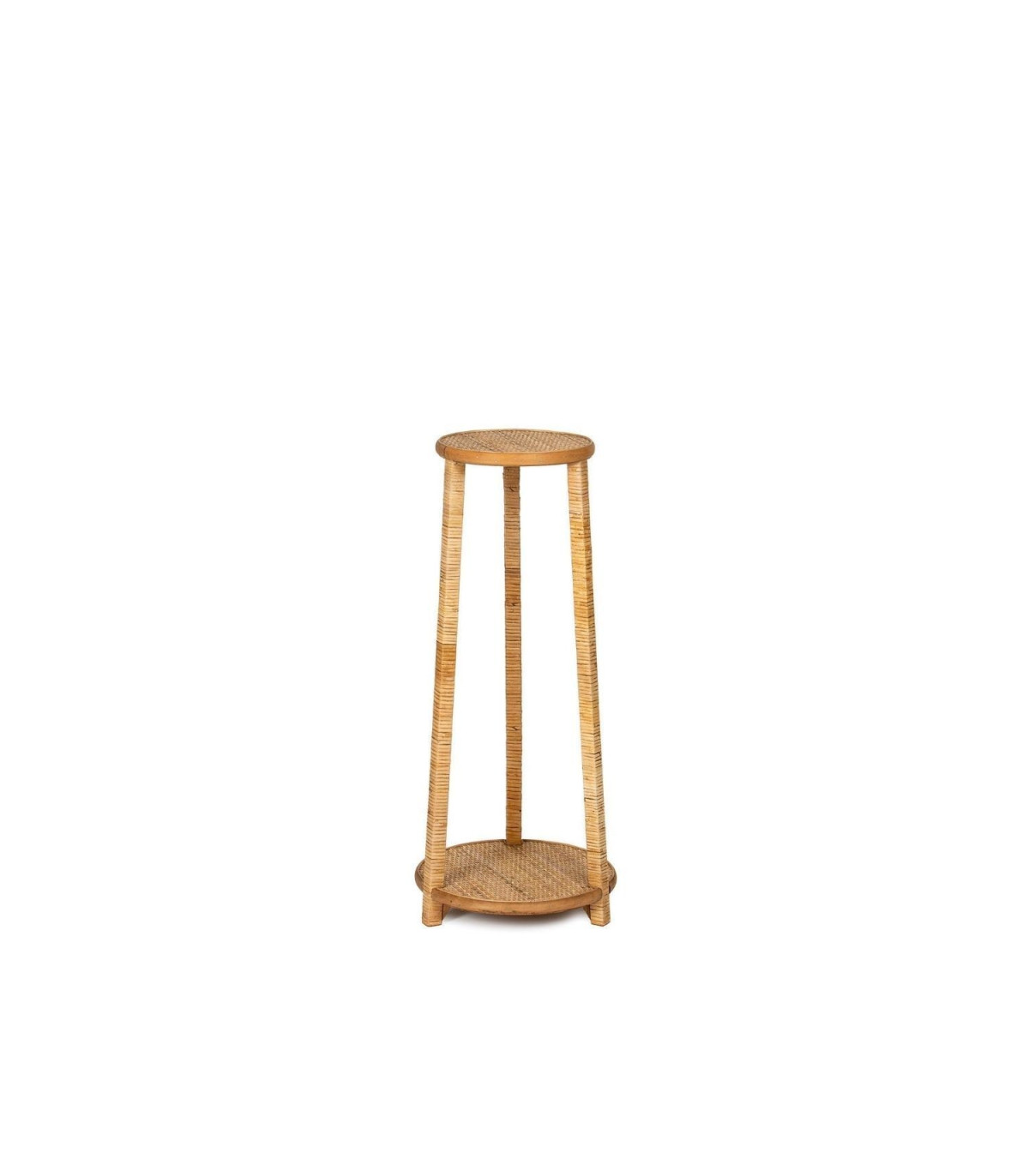 Wadiga Support Pot Plante En Rotin Et Bois