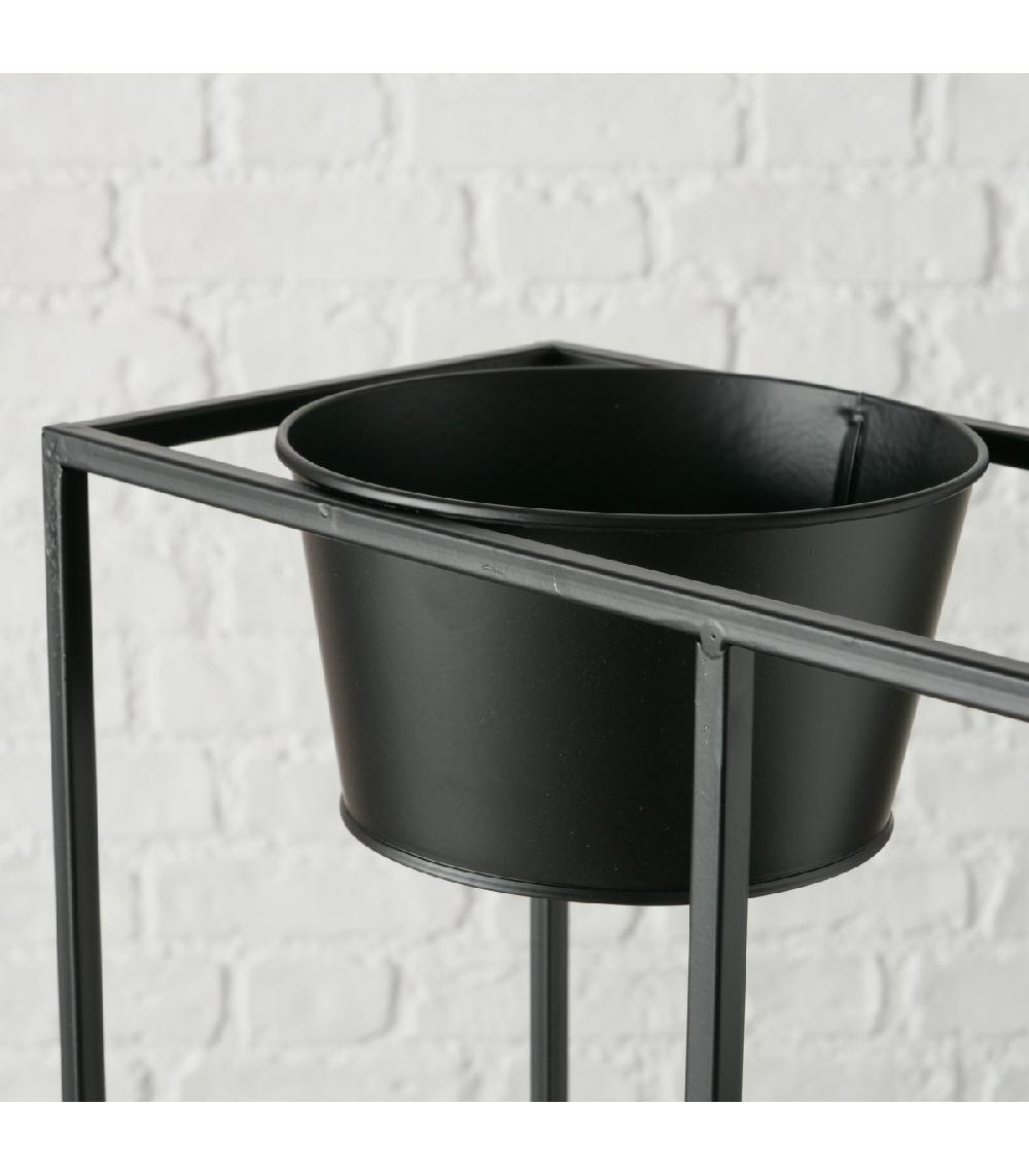 Wadiga Support Pots Plantes Étagé En Métal Noir