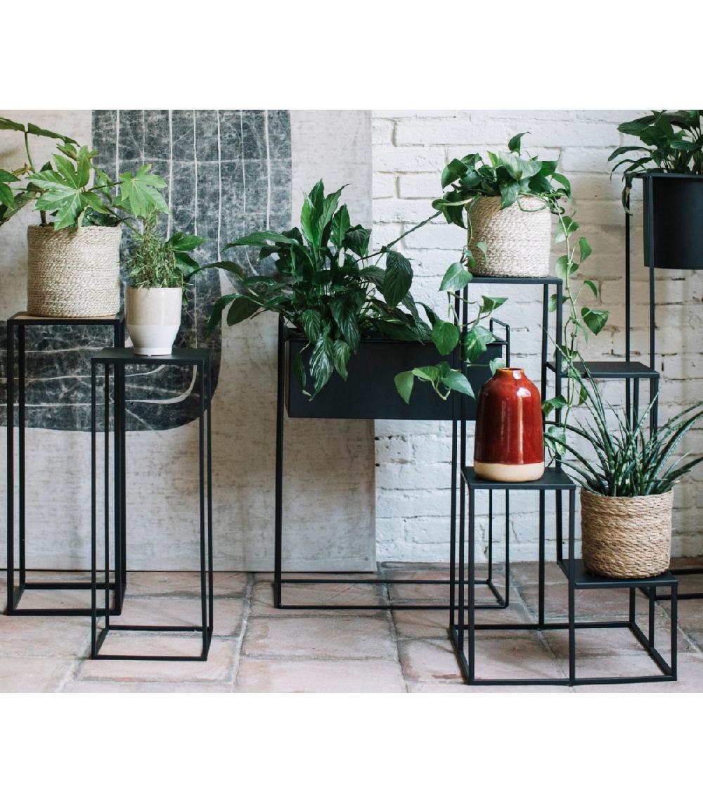 Wadiga Support Pots Plantes Étagé En Métal Noir