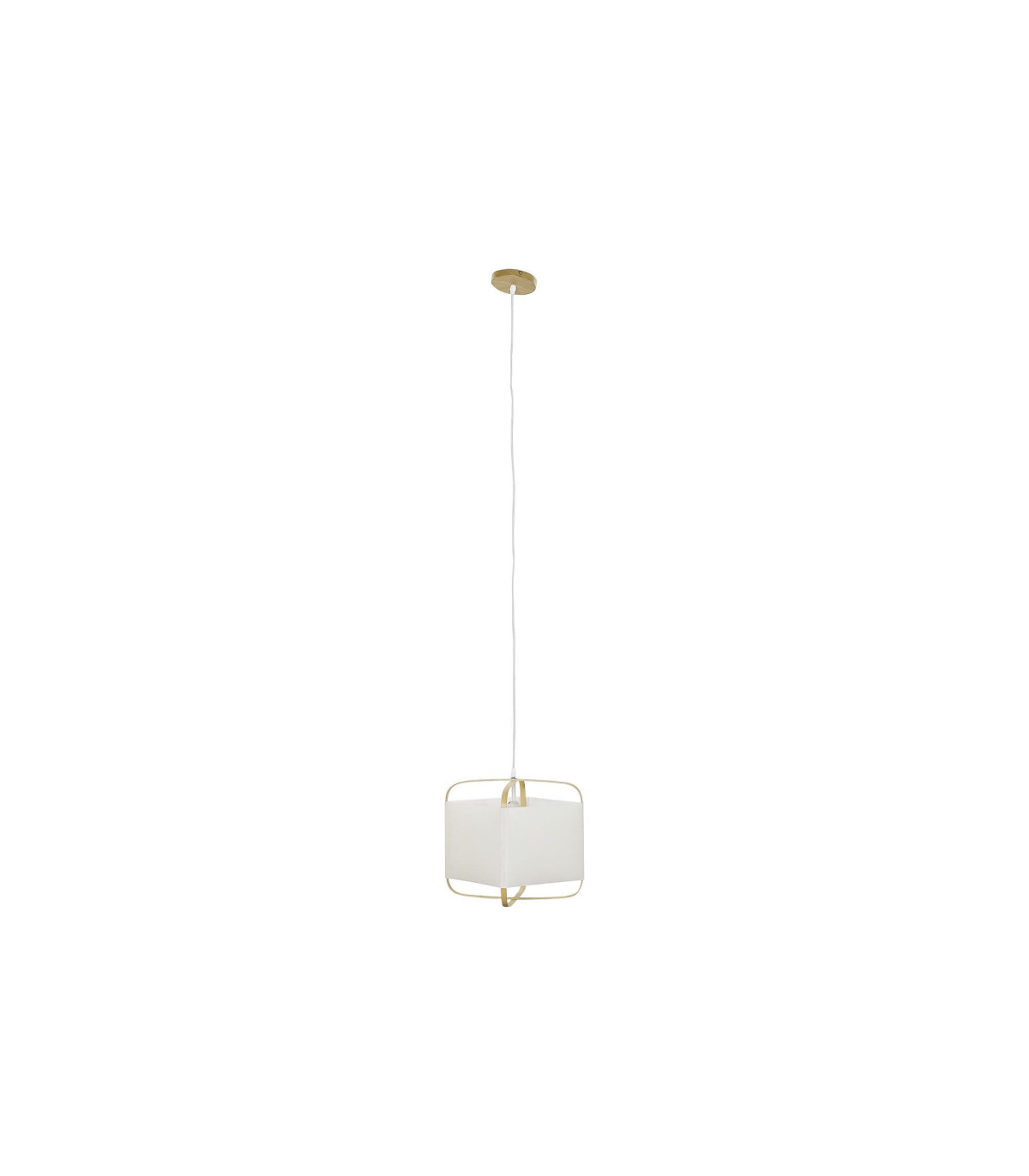 Wadiga Suspension Bambou Et Polyester - 27x27x33cm