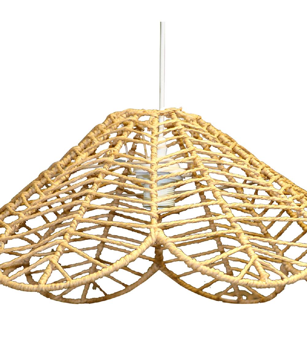 Wadiga Suspension Tulipe Raphia 59x59x27cm