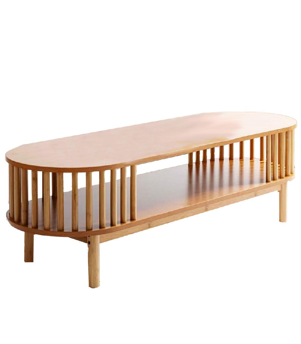 wadiga Table basse bois ovale 120x39x37cm