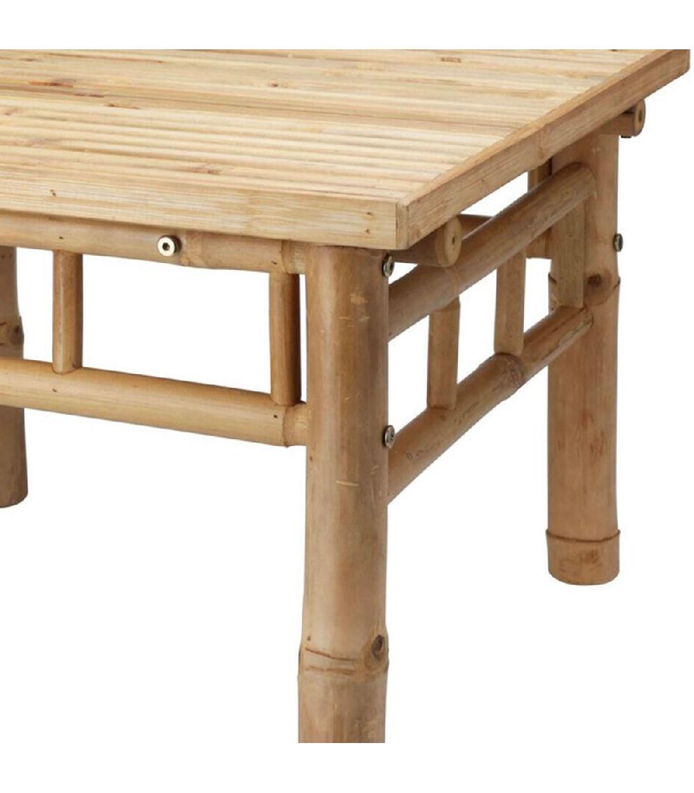 Wadiga Table Basse De Jardin En Bambou 57x57x38cm
