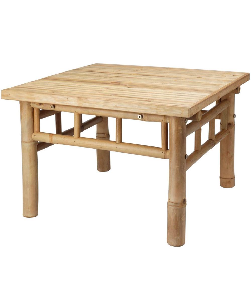 wadiga Table basse de jardin en bambou 57x57x38cm
