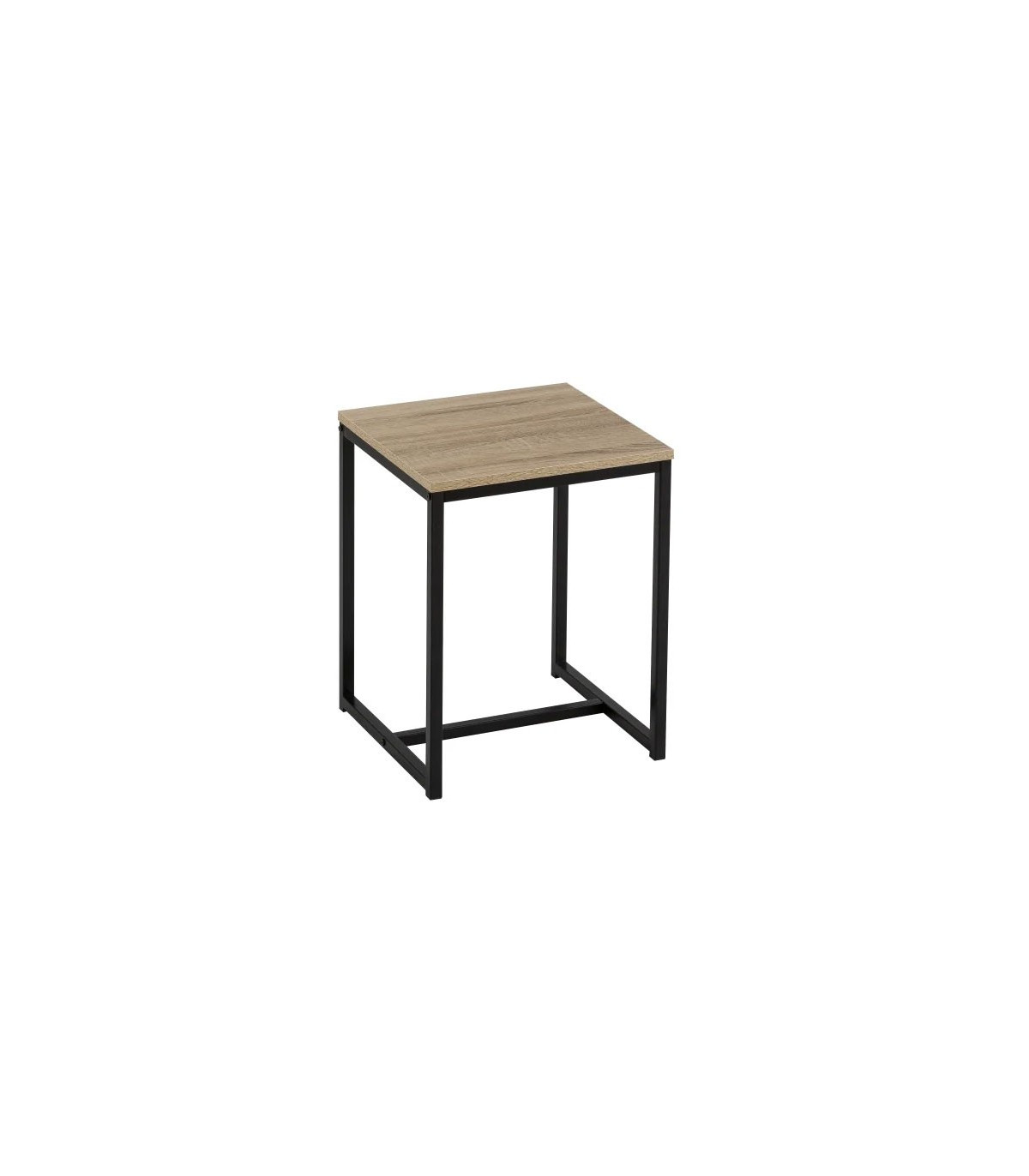 wadiga Table d'Appoint Carrée en Bois et Métal