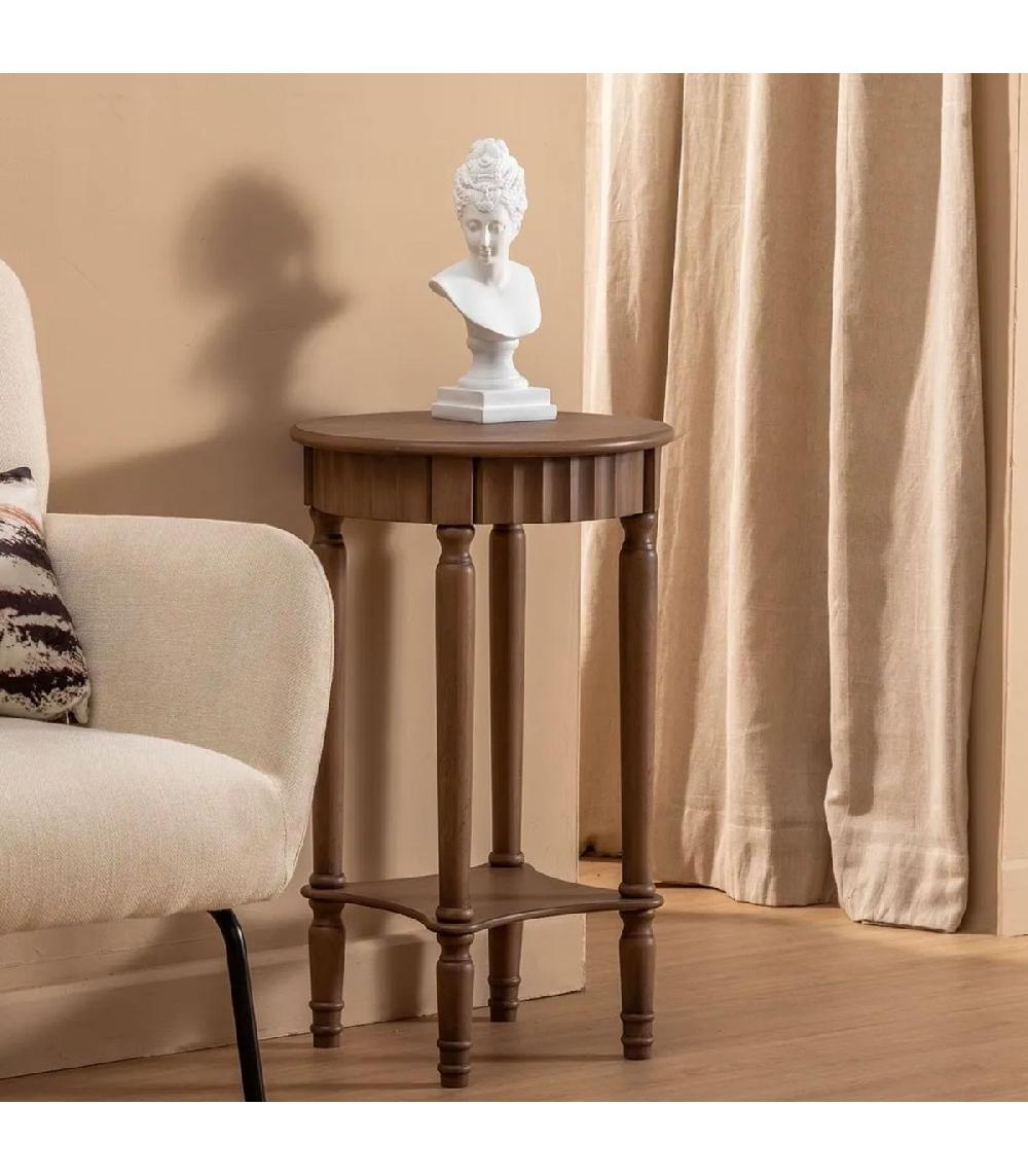 Wadiga Table D'appoint Marron En Bois 40x40x66cm