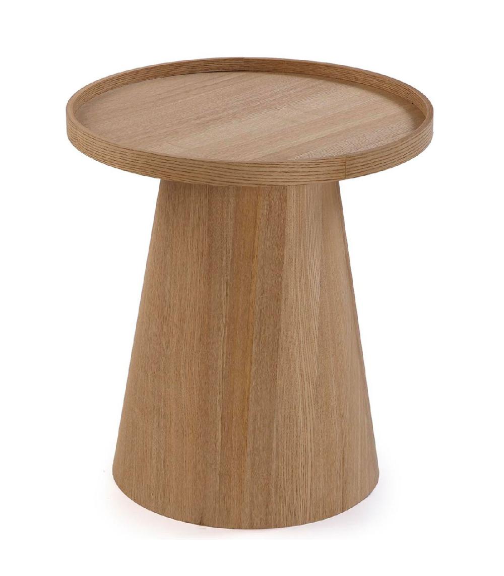 wadiga Table d'appoint ronde effet bois 45x45x50cm