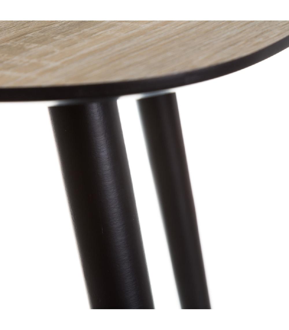 Wadiga Table D'Appoint Trépied Bois Et Noir