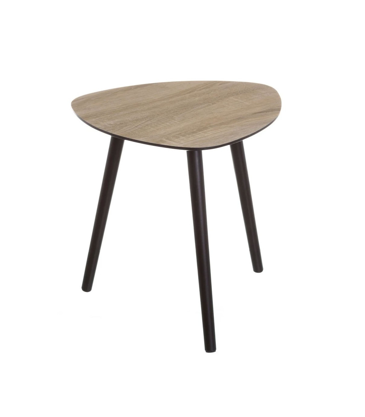 wadiga Table d'Appoint Trépied Bois et Noir