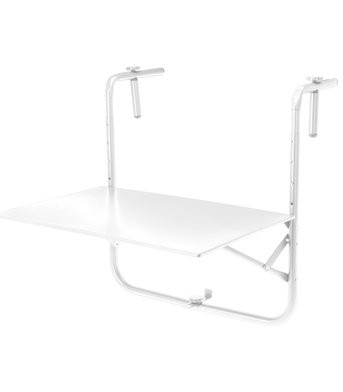 wadiga Table de balcon en métal blanc 63x43cm