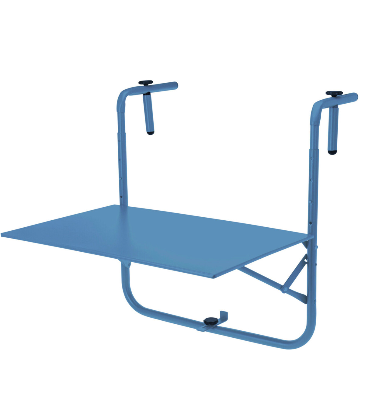 wadiga Table de balcon en métal bleu 63x43cm
