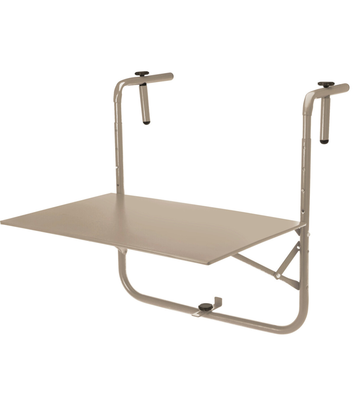 wadiga Table de balcon en métal gris - 63x43cm